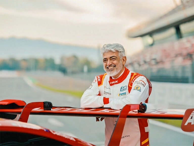 Ajith Kumar Poses with His Race Car At Barcelona F1 Circuit_ (4)